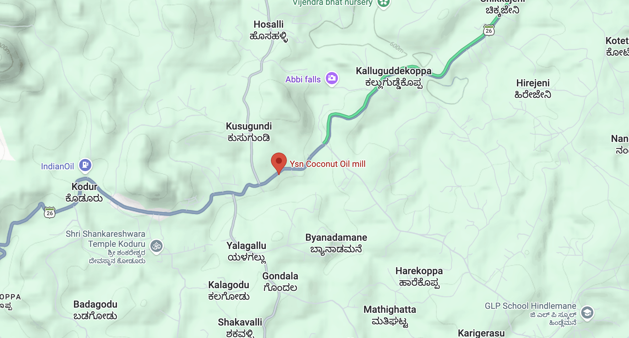 Map location of Ysn Coconut Oil Mill (Kodur Unit)